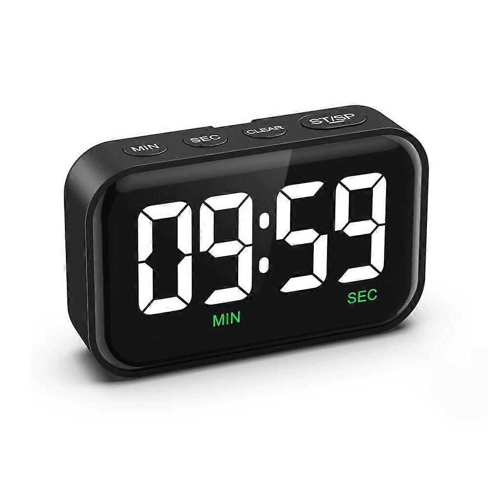 Black Digital Kitchen Timer, 3.5" Large LED Digital Countdown Countup Timer, Magnetic Kitchen Timer with 3 Levels Volume, Loud Alarm, Memory Function,