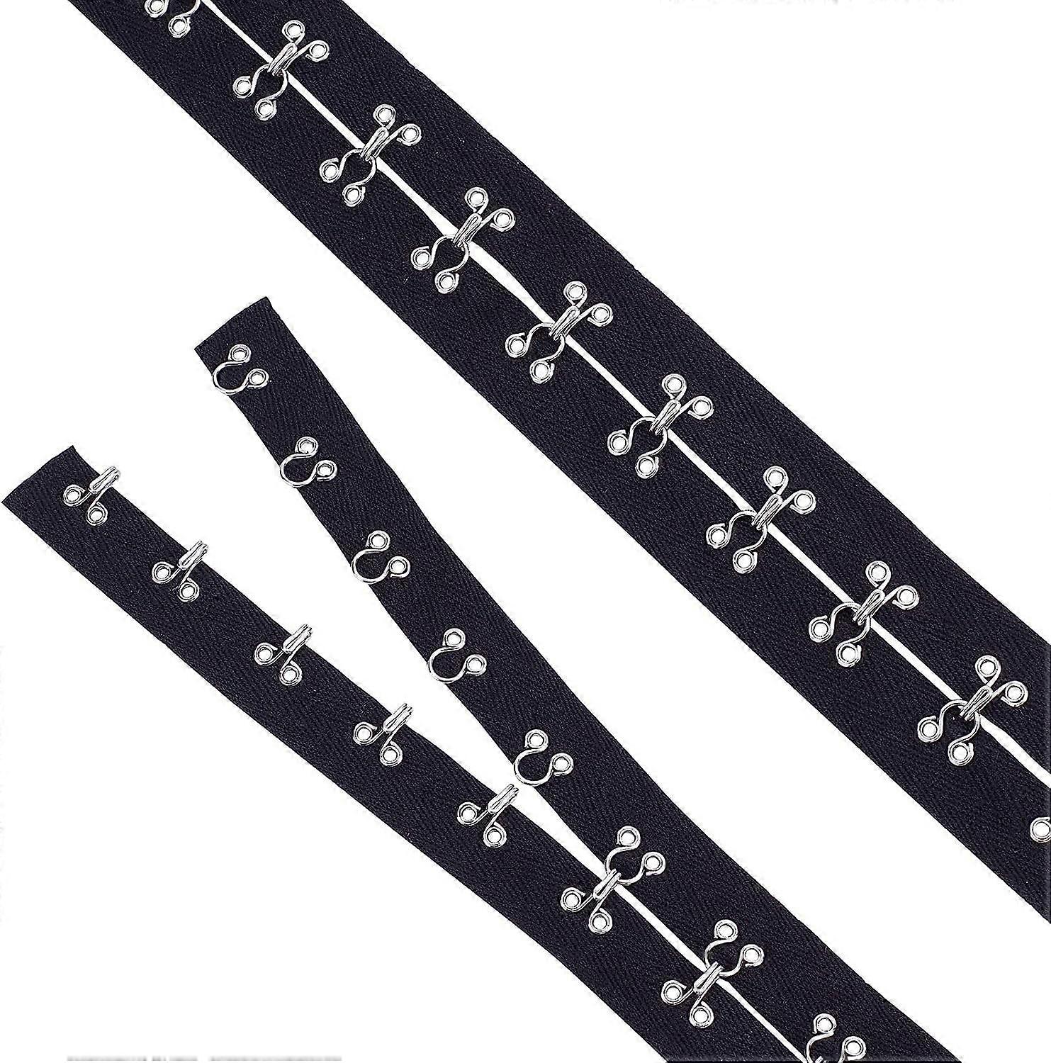 3 Yard Hook and Eye Cotton Tape Trim 1.2 inch Spacing Black Trim with Hook Ribbon Edging
