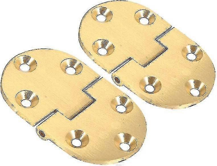 Round-edge Folding Flap Brass Tray Hinges With Screws (gold) (2pcs)