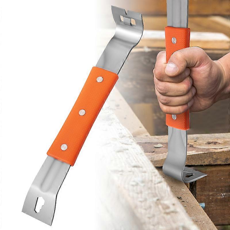 Pry Bar Stainless Steel Nut Crowbar with M4-M6 Hexagon Socket and Wrench Angle Head Nail Puller for prying lifting pulling