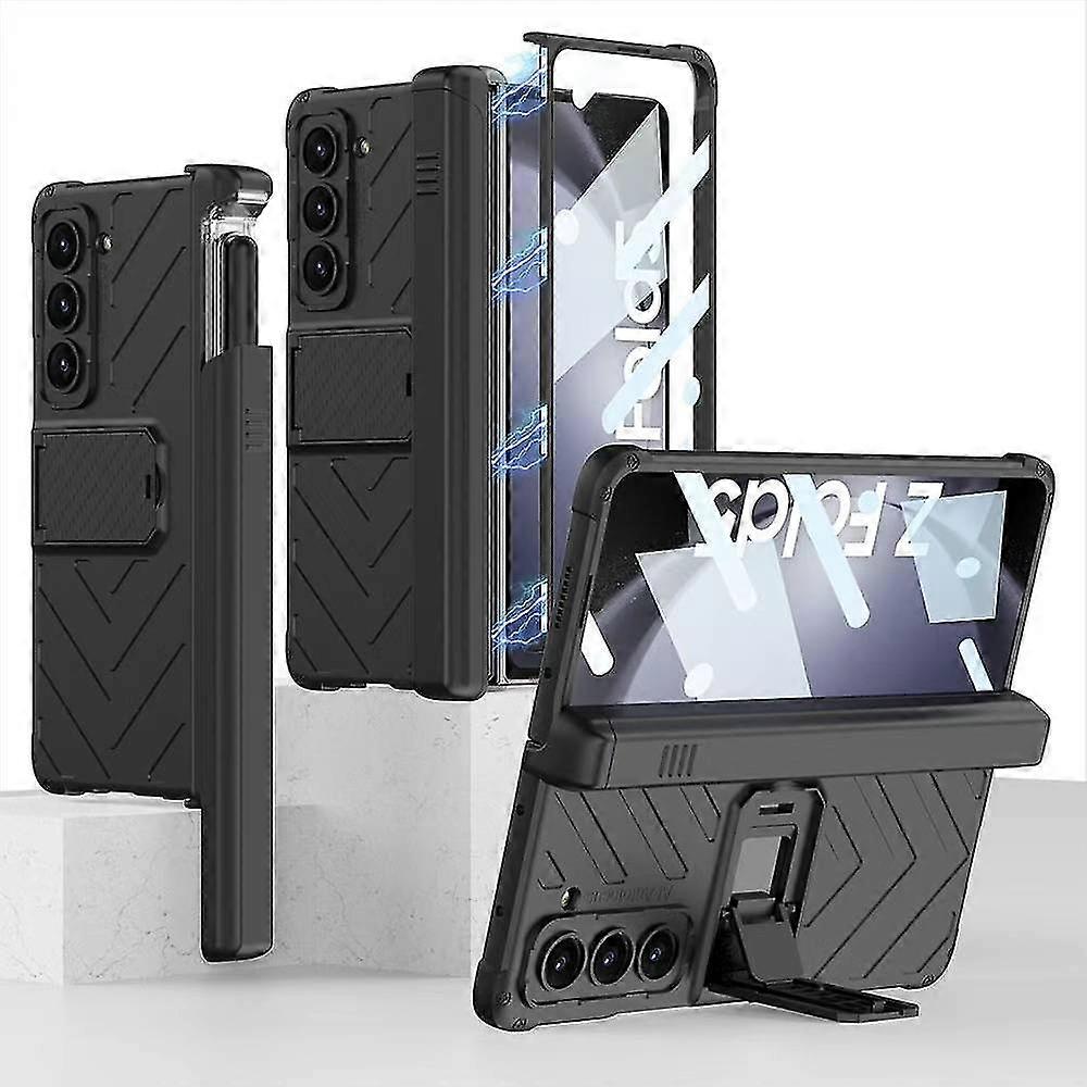 Z Fold 5 Case, Case Compatible Samsung Galaxy Z Fold 5 With Screen Protector Pen Holder Adjustable Kickstand Full Hinge Protection