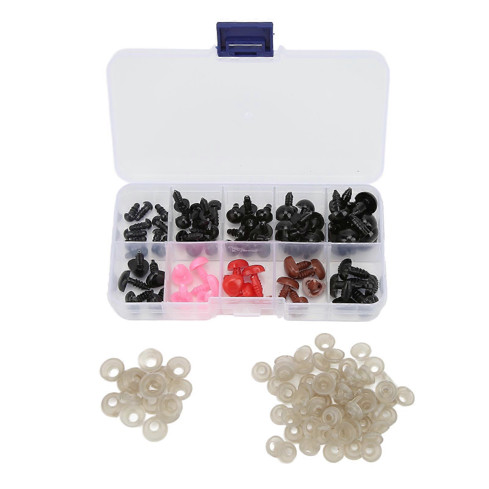 75 Pcs Yeux De Sécurité Nez Multi Tailles Robuste Durable Lisse Pratique Résine Jouet Yeux