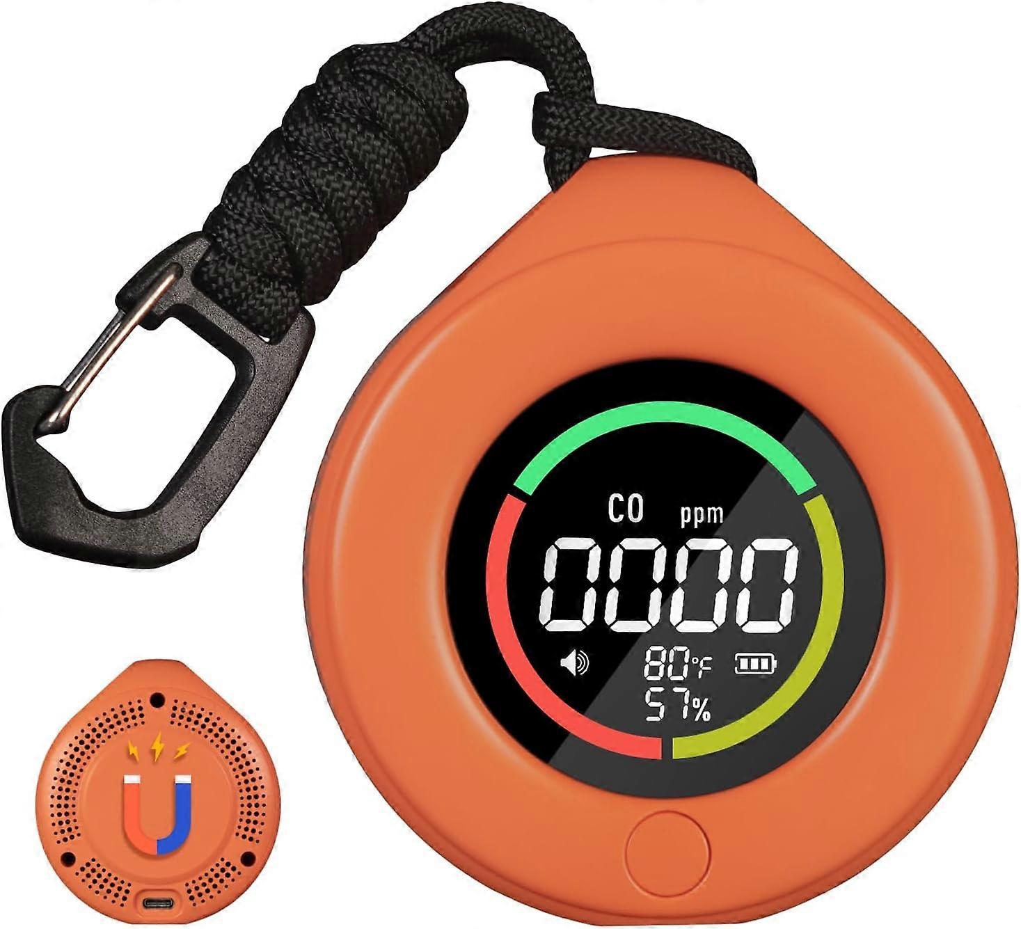 Portable CO Warning Detector, 3-in-1 Carbon Monoxide Detector Combined Meter for CO & Temperature & Humidity, for Travel  SZRH A-F