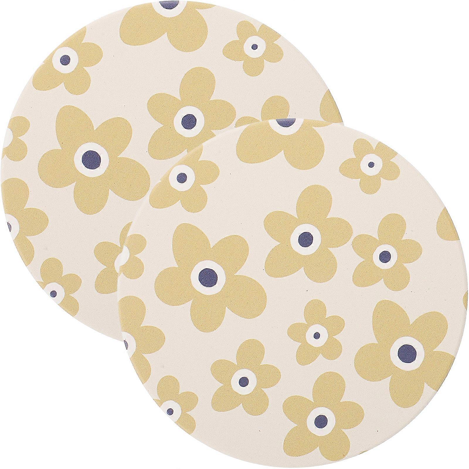 2pcs Cup Coaster Floral Cup Pad Decorative Coaster Pot Coaster Tea Mug Coaster