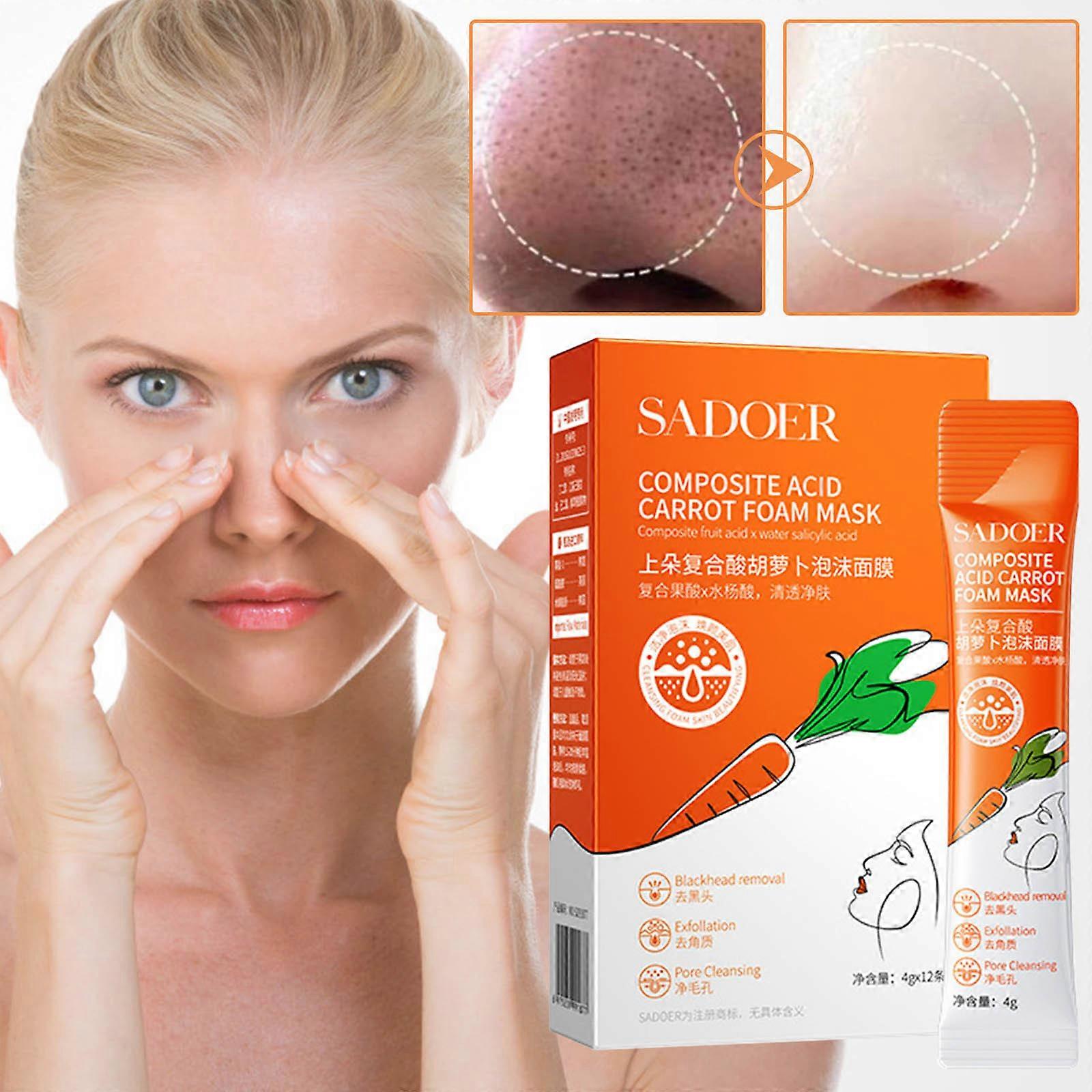 Foam Facial Mask Facial Cleansing Carrot Extract Control Oil Balances Reduce Blackhead Small Package FLYE2643
