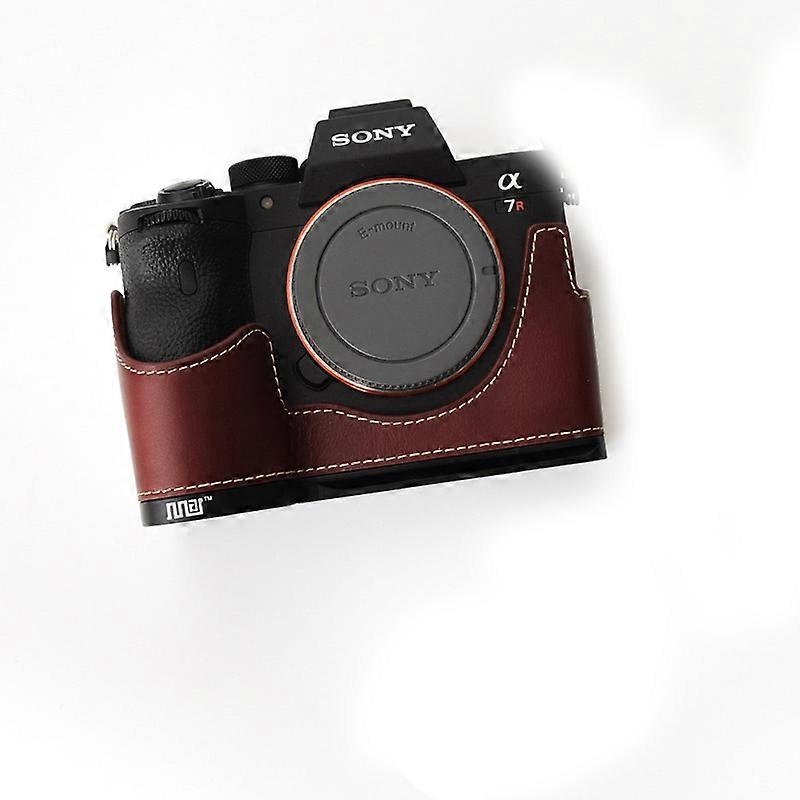 Genuine Cowhide Leather Bag Camera Body Case Half For Sony A7IV A7RIV A7M4 A7RM4 A9II Hand Grip Holder Aluminum Plate shell