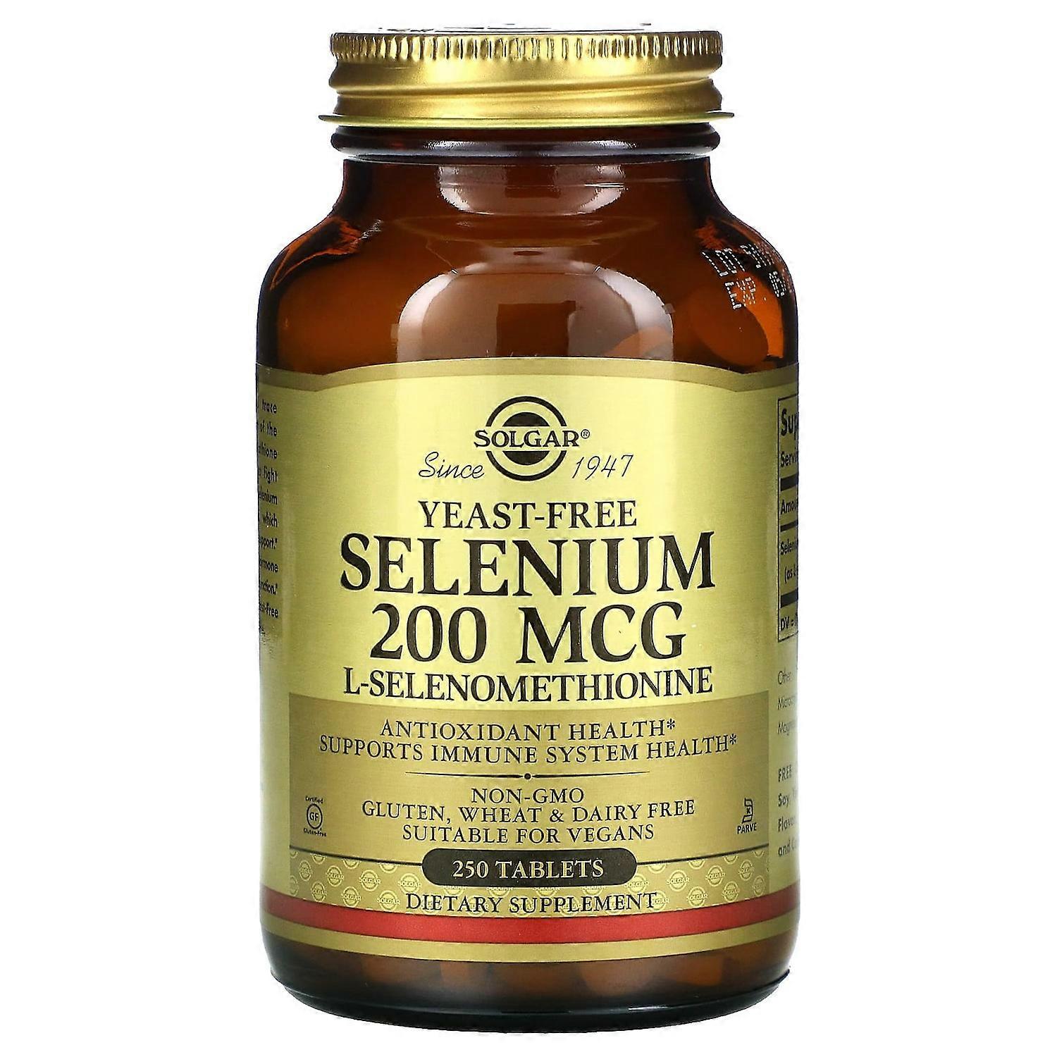 Solgar, Selenium, Yeast-Free, 200 mcg, 250 Tablets