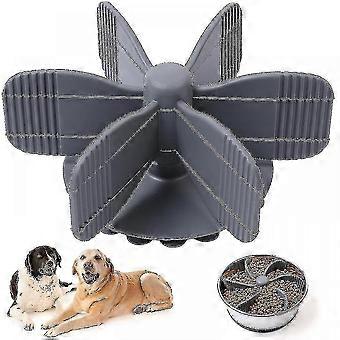 Aespa Slow Food Feeder Bowl, Sucker Pet Dog Silicone Wall Mounted Lick Slow Distracting Disk (grey)