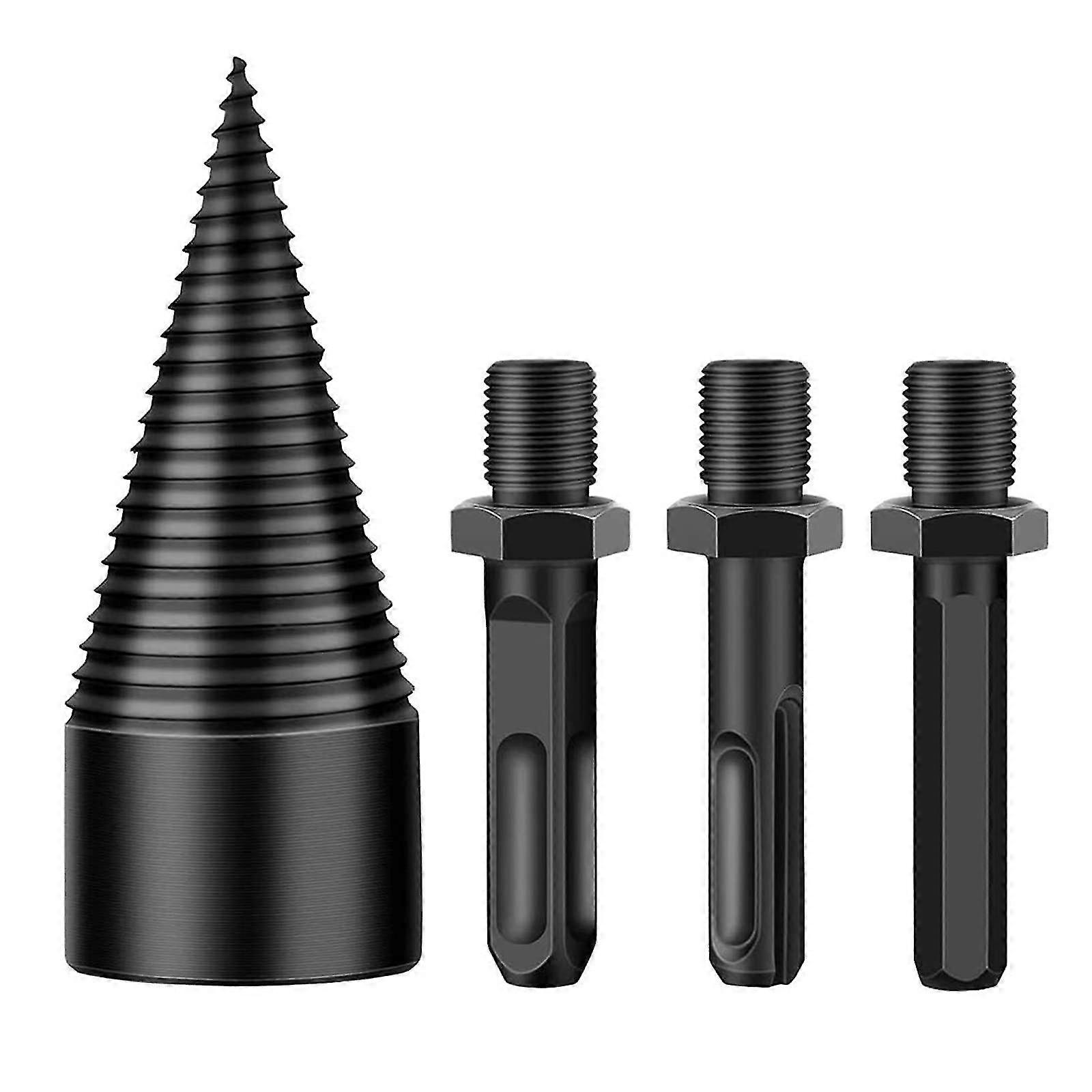 Firewood Splitting Drill Bit Heavy Duty Firewood Drill Bit Splitting Cone Screwdriver Woodworking Cone Drill Bit For Hand Drill With 3 Handle Hex Shan
