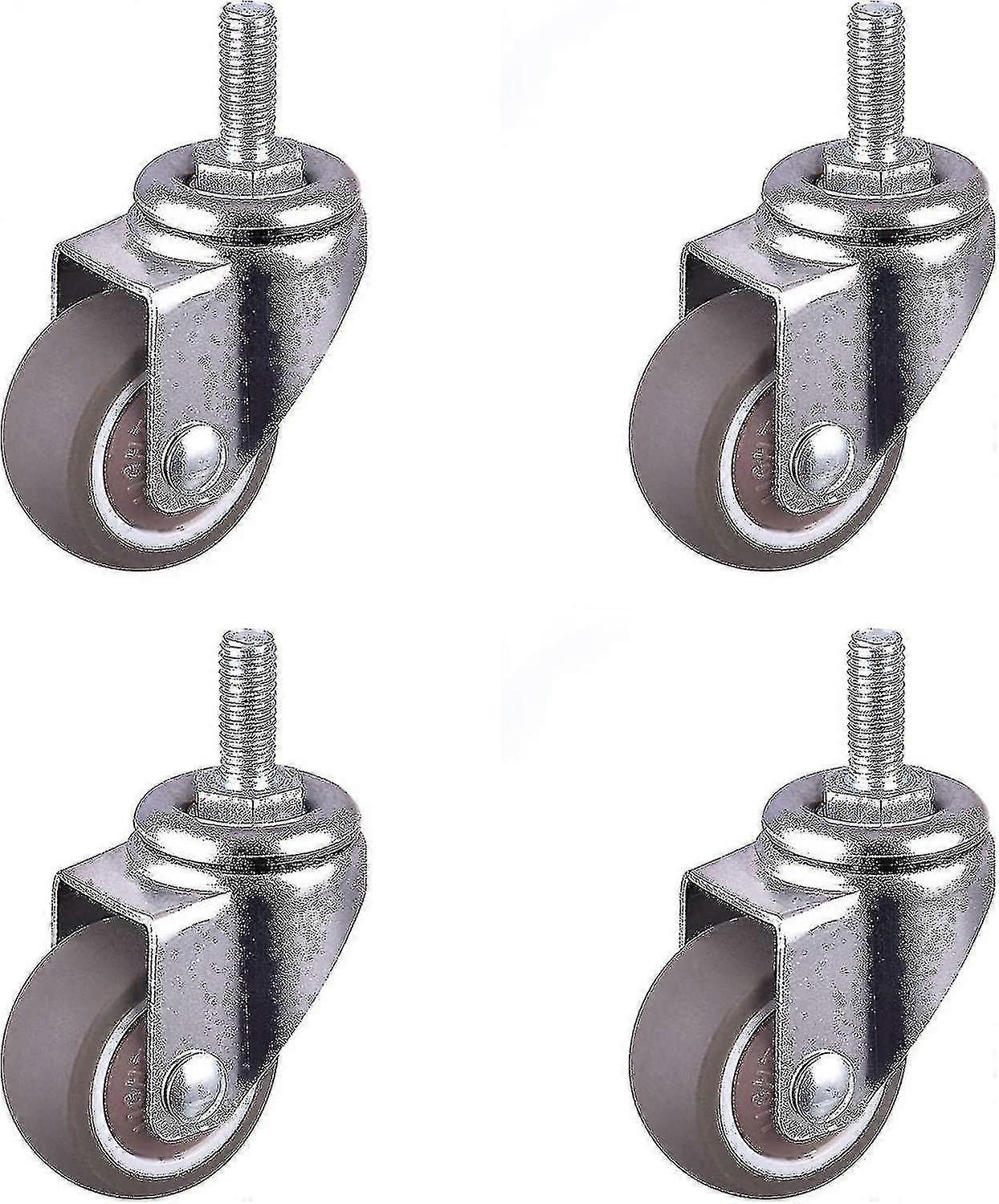 2024 Heavy Duty Rubber Threaded Stem Swivel Caster Chair Casters Replacement Caster Mini Castors For Furniture Heavy Duty Threaded Castors For Trolley