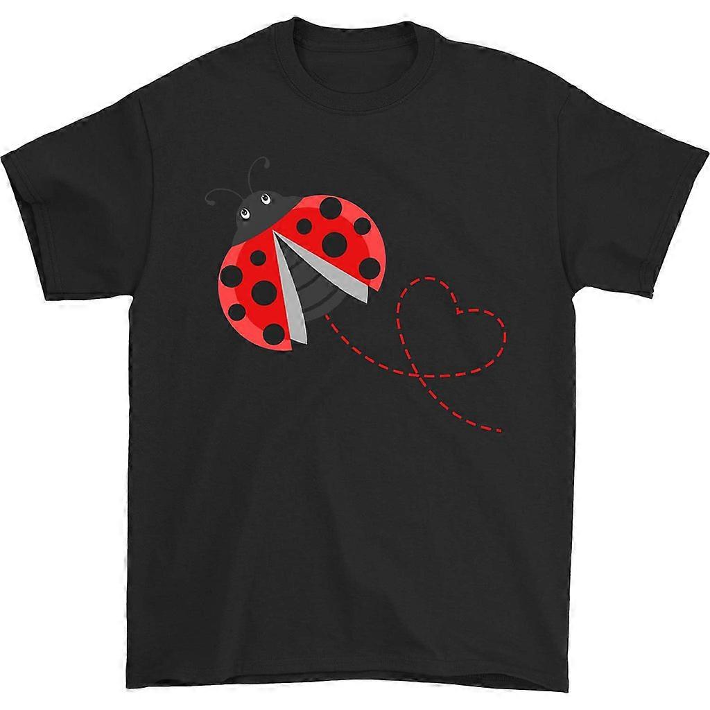 Flying Ladybug Heart T-skjorte