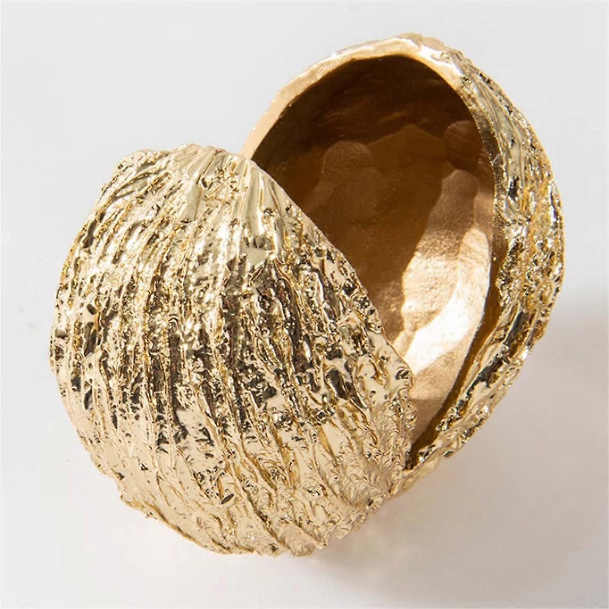 Gold Modern Nut Shell Artwork Ornament Desk Decoration Gold-Plated Nut Shell Sculpture Abstract Cra