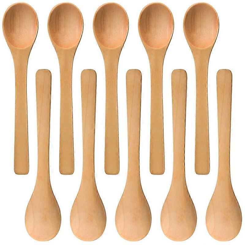 30 Pieces Mini Wooden Spoon Small Soup Spoons Serving Spoons Condiments Spoons Wooden Honey Teaspoo