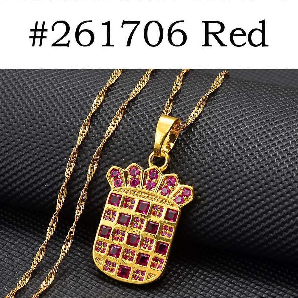 مكعب زركونيا كرواتيا العلم قلادة قلادة للنساء الفتيات اللون سحر الكرواتية مجوهرات 261706