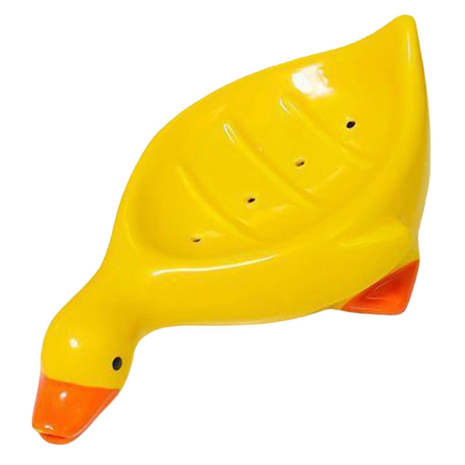 Duck Shape Soap Dish Soap Box Waterproof Non-slip Soap Dish for Bathroom Kitchen Counter