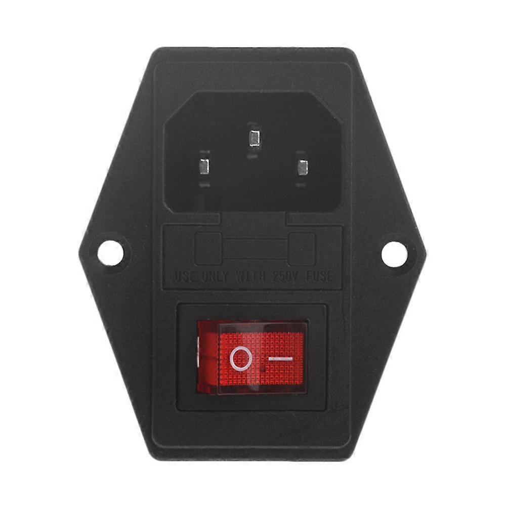 New 3 Pin Iec320 C14 Ac Inlet Male Plug Power Socket With Fuse Switch 10A 250V