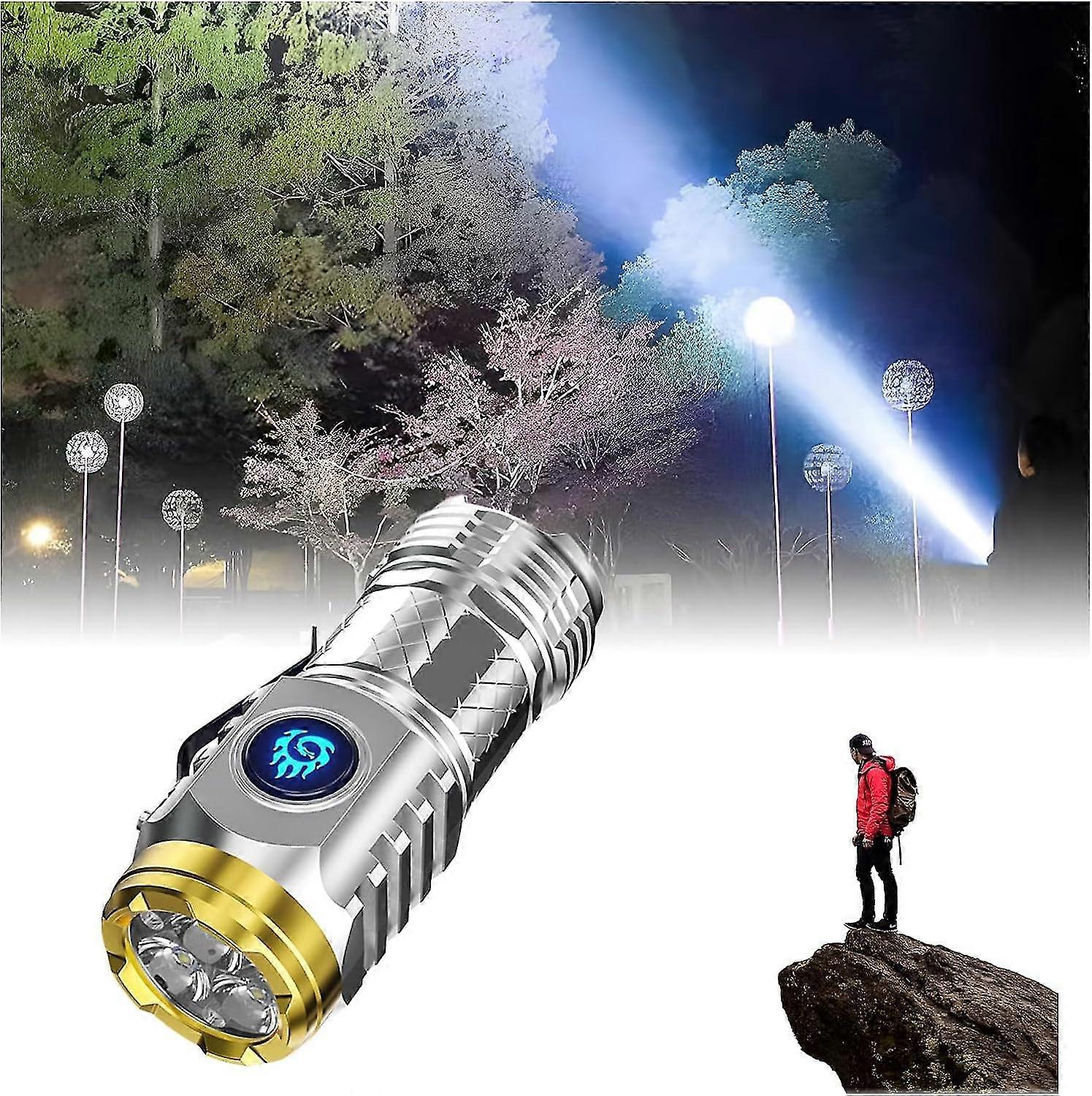 Three-eyed Monster Mini Flashlight, Rechargeable Flashlights High Lumens Flash Light, Super Bright Led Flashlight, Waterproof Handheld Spot Light