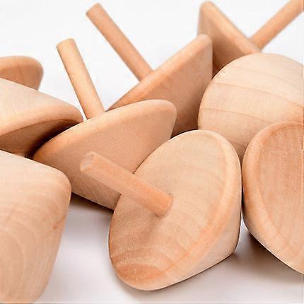 6 Pcs Mini Wooden Gyro Decompression Toy Gyro Desktop Wooden Peg-Top Gyro Birthday Gift Party Favor for Kids