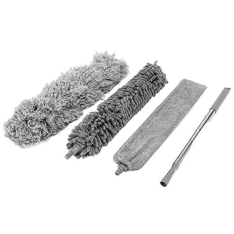Extendable Feather Duster Kit, Duster Cleaning With Extension Pole Microfiber Crevice Duster Hand Du