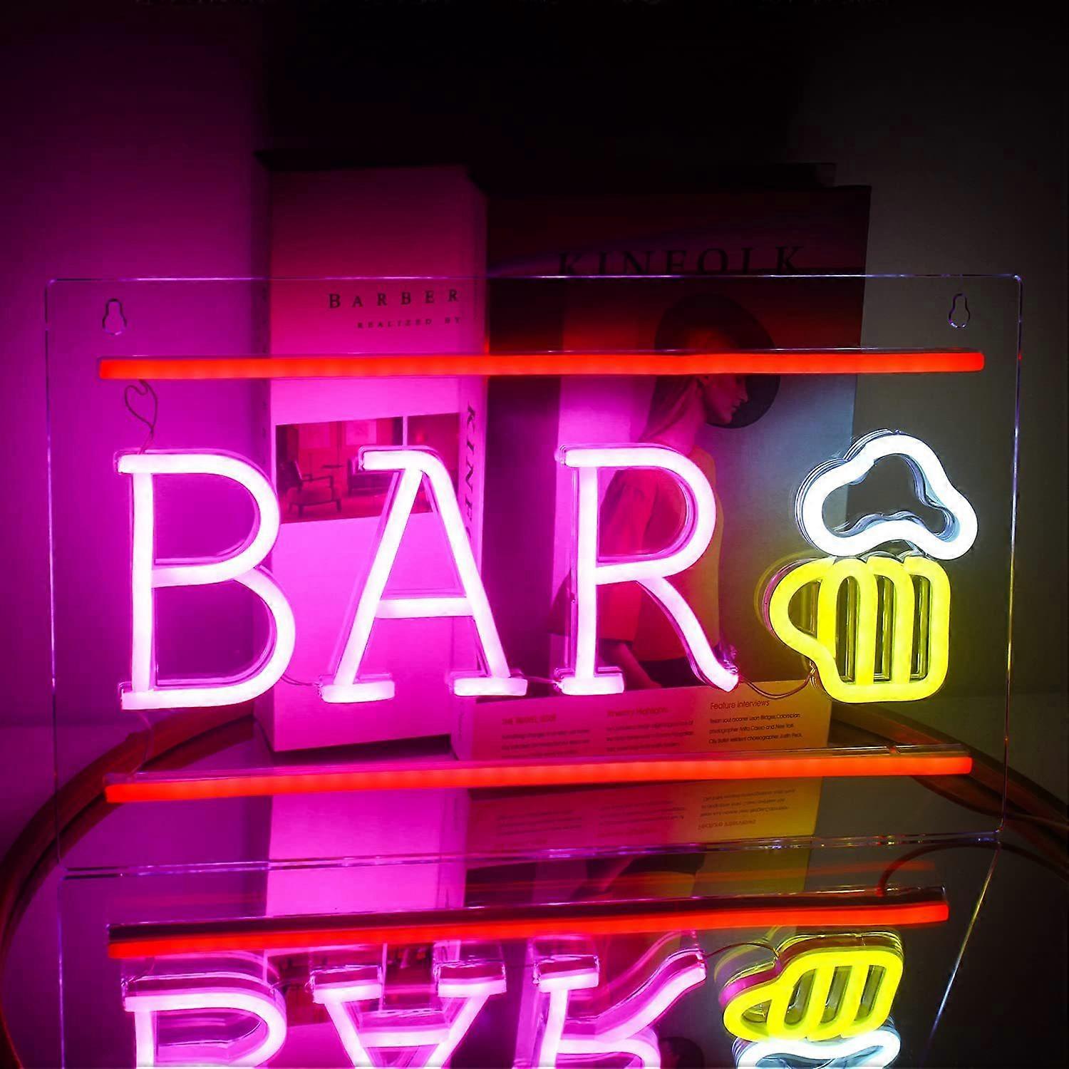 Enseigne au néon décorative à LED BAR bière verre chambre atmosphère lumière bar lettre forme lumière