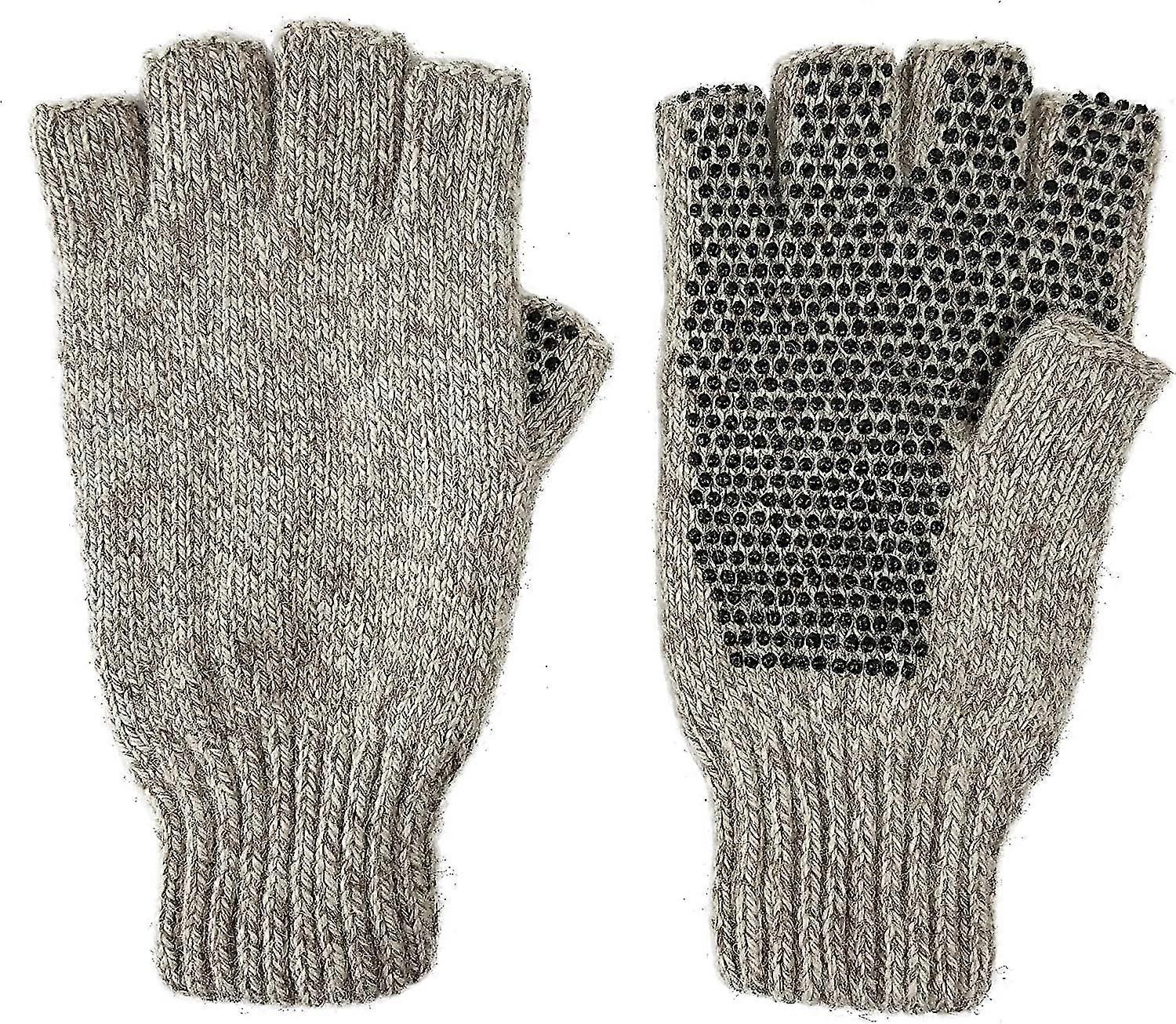 Men's Wool Knitted Fingerless Ragg Gloves With Thinsulate Lining