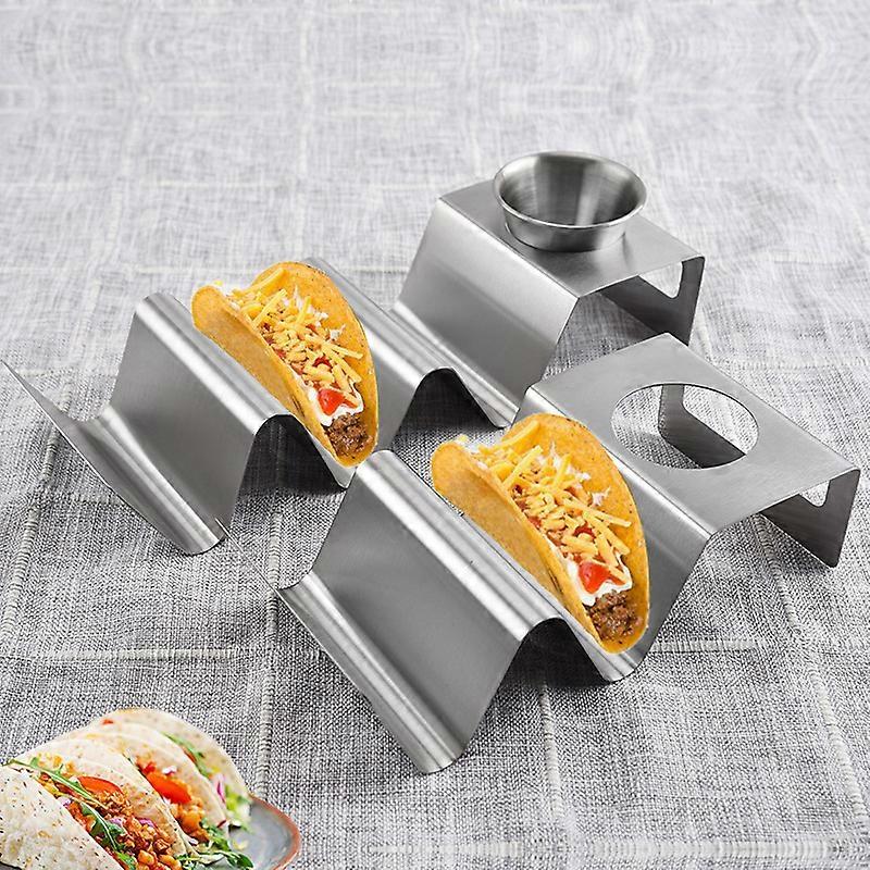 Stackable Taco Holders with Cup, Set of
