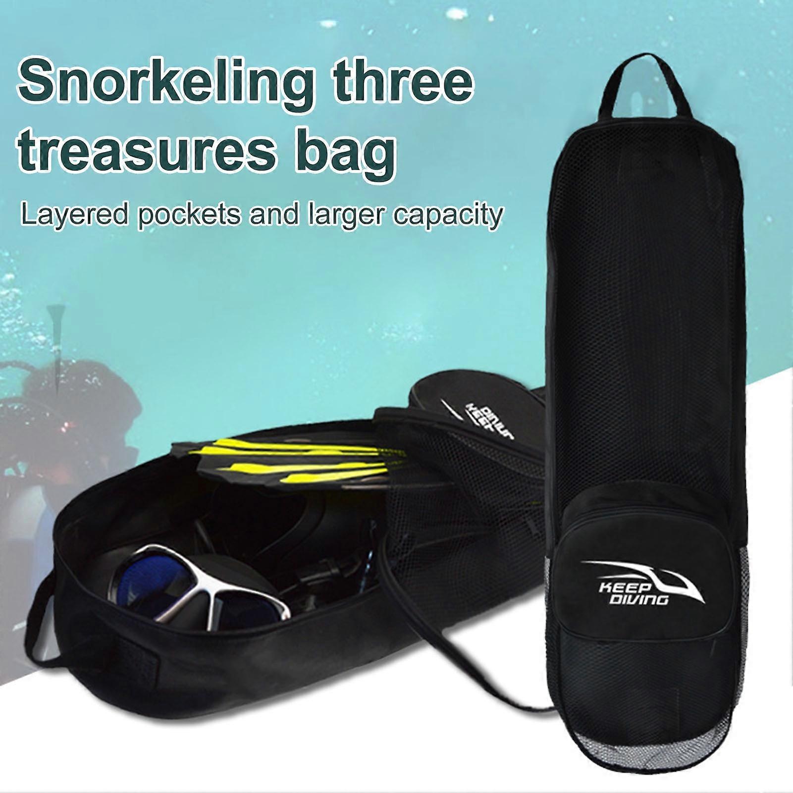 Kaesi Large Capacity Multi Compartments Gear Bag Adjustable Shoulder Strap Snorkeling Gloves Fins Snorkel Diving Storage Bag for Outdoor