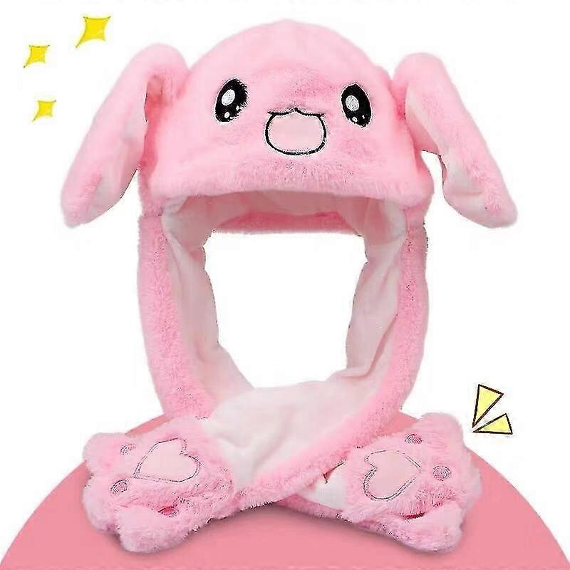 Cartoon Rabbit Hats For Women Child Girls Beanie Winter Plush Bunny Movable Ears Hip Hop Toy Caps