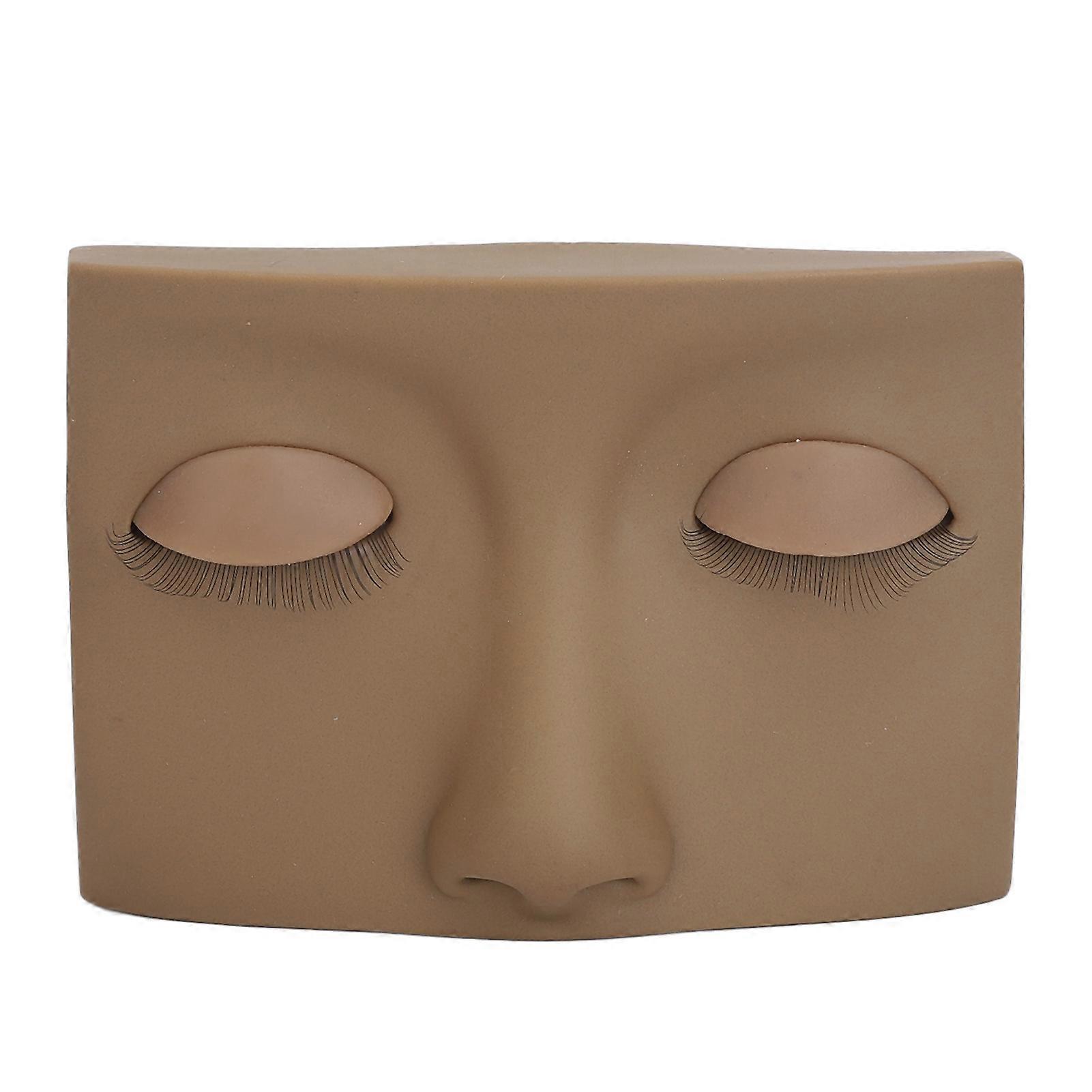 Eyelash Mannequin Practice Lash Makeup Head Practice 3 Pairs Dual Layer 3 Pairs Single Layer Eyelashes Replacement Eye Kit Coffee Color