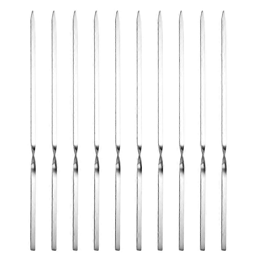 1 Set 30 Pcs Stainless Steel Skewers Reusable Barbecue Skewer (Silver)
