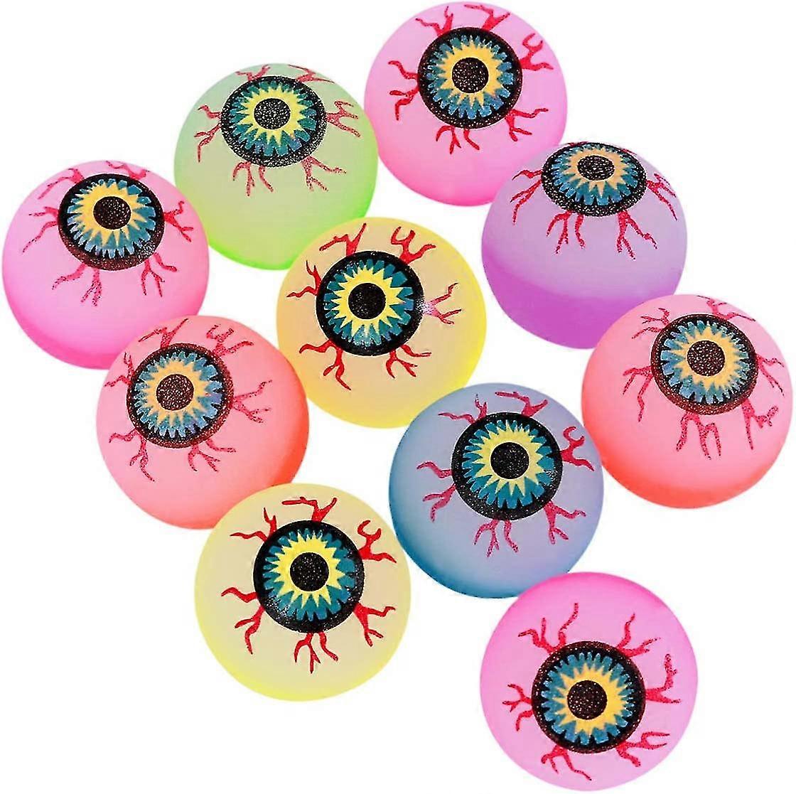 10pcs 32mm Bouncy Eyeballs Halloween Eyeballs Glow In The Dark Eyeballs Plastic Eyeballs Bouncy Balls Party Favors (random Color)