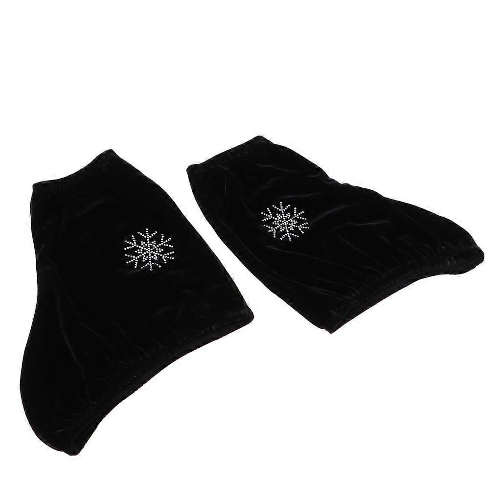 Velvet Ice Skate Boot Covers Guard Protector for Figure Skating  Black   L