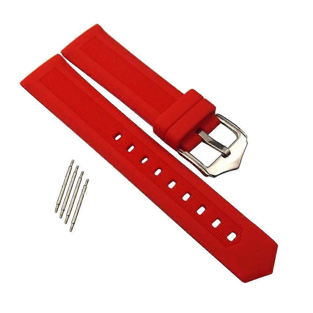 Import Silicone Straps Rubber Watchband with Spring Bar Pin Replace 21mm