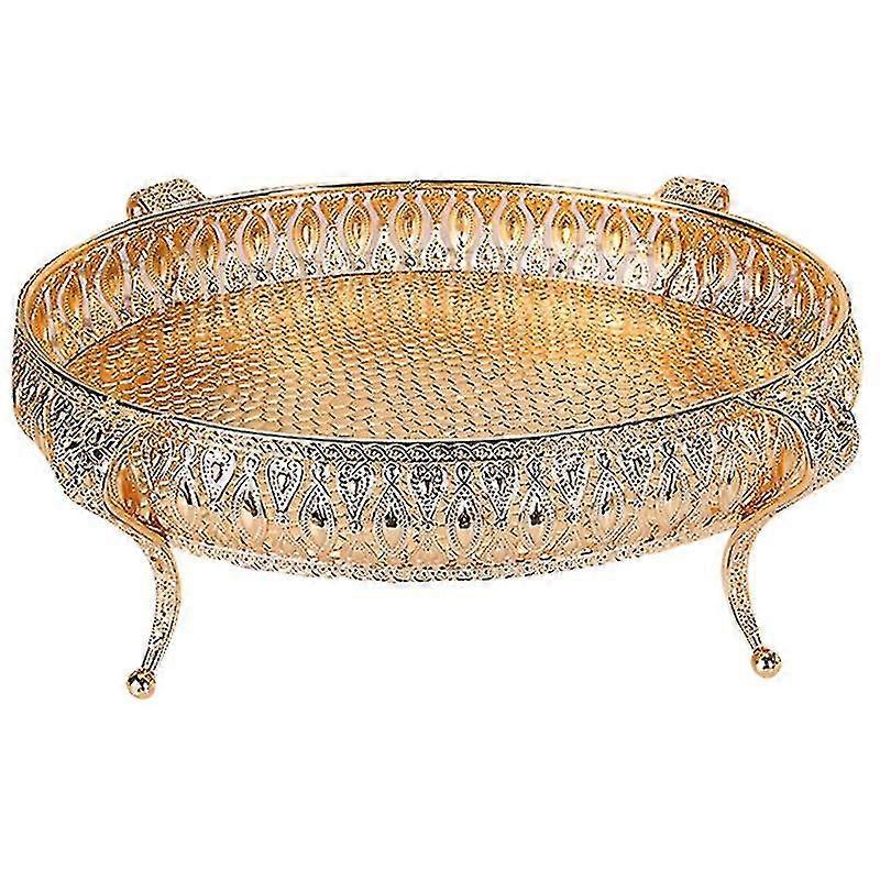 صينية طعام منزلية طاولة لوحة فواكه خمر إبداعي صندوق تخزين سناك حديد صندوق تخزين صينية بيضاوية الذهب الفاكهة باسك (haoyi