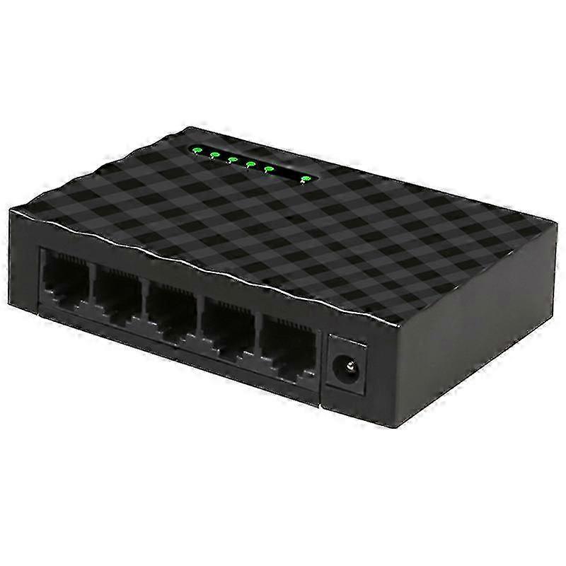 5-portars nätverksswitch 4-tråds Rj45 Gigabit Ethernet 1000mbps Splitter Resa Lan Switch Hub För Pc Skrivbord Eu-kontakt Svart