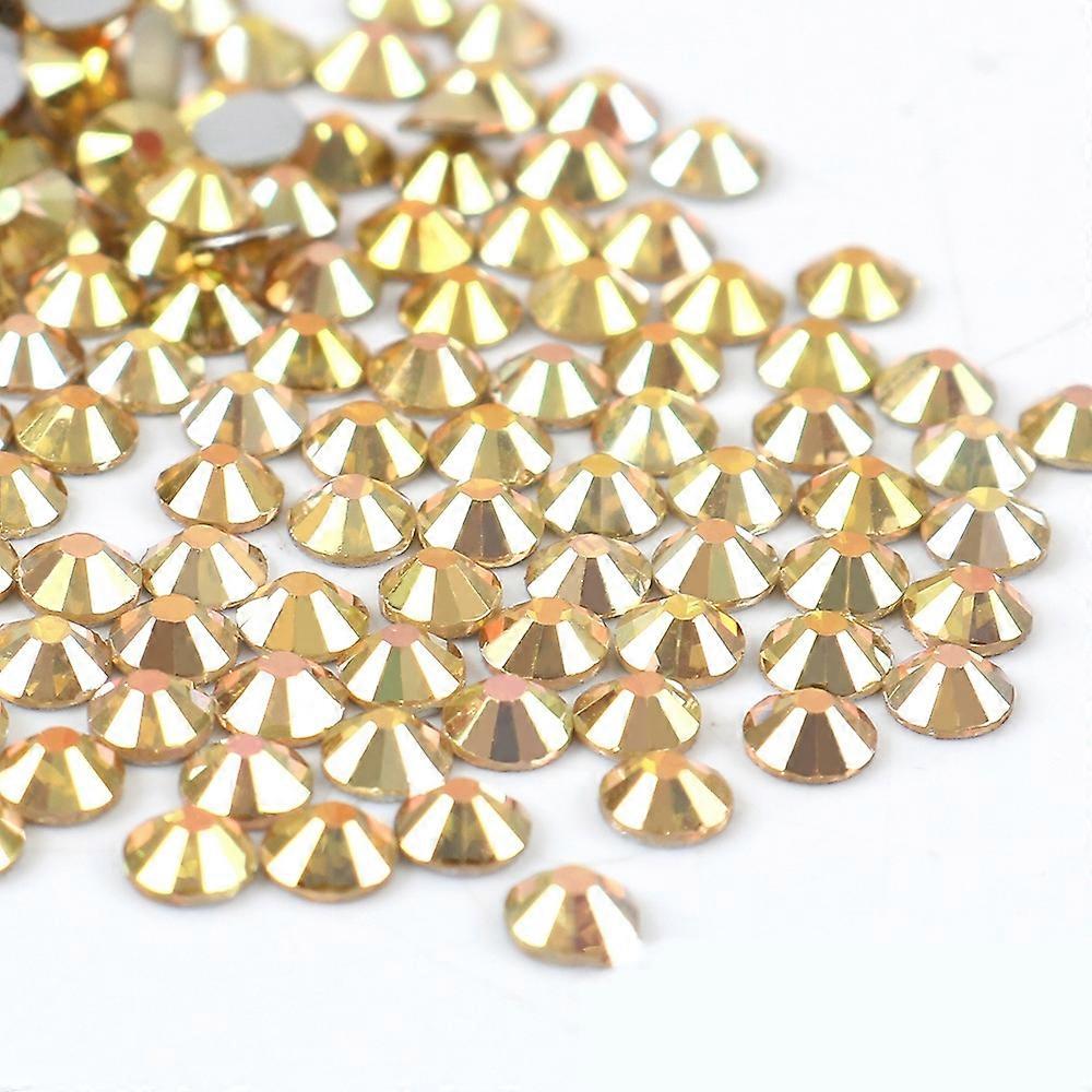 Hotfix Rhinestones Bulk for Crafts Clothes DIY Decoration, Sunshine (2-6mm) 288pcs/1440pcs Flat Back Crystal Round Gems