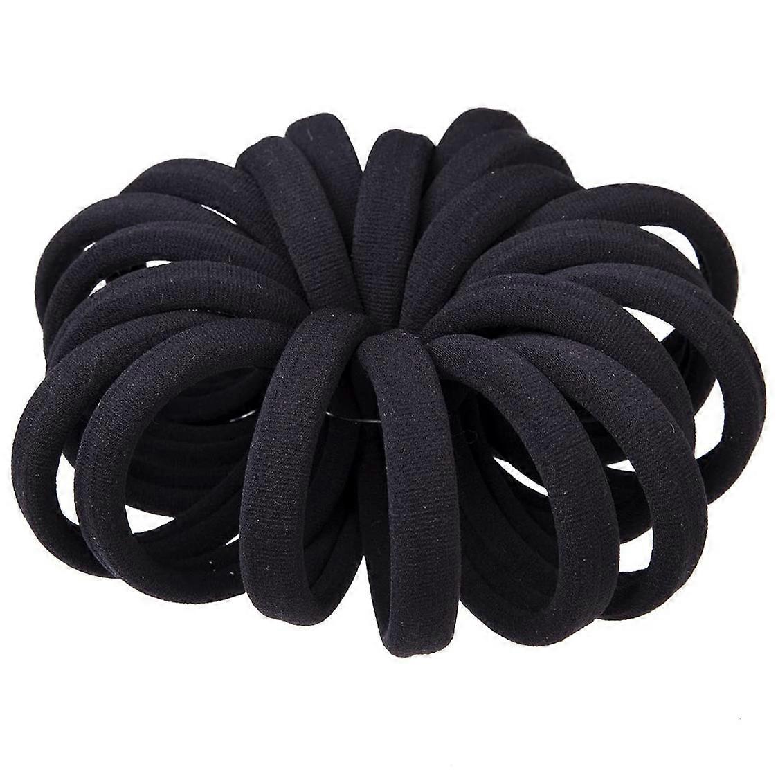 (20 Thick Black Hair )-Elastic Hair Band, No , Elastic Cotton Elastic, No Trace Ponytail Holder