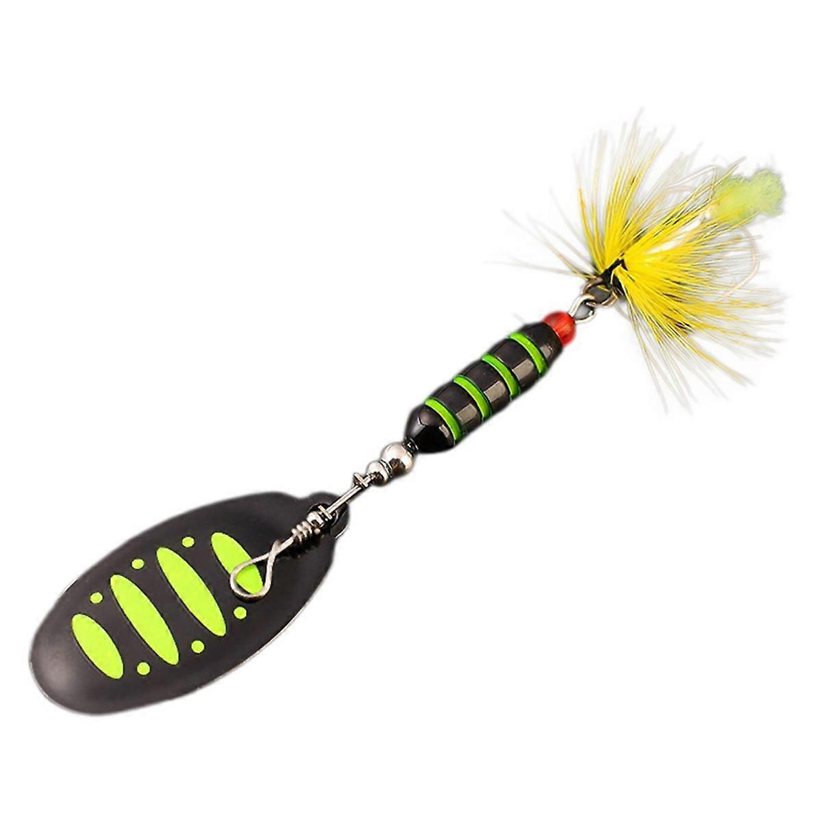 Composite Sequins Rotating Sequins Metal HandCranked Copper Column Three Hook Bait Green Dot