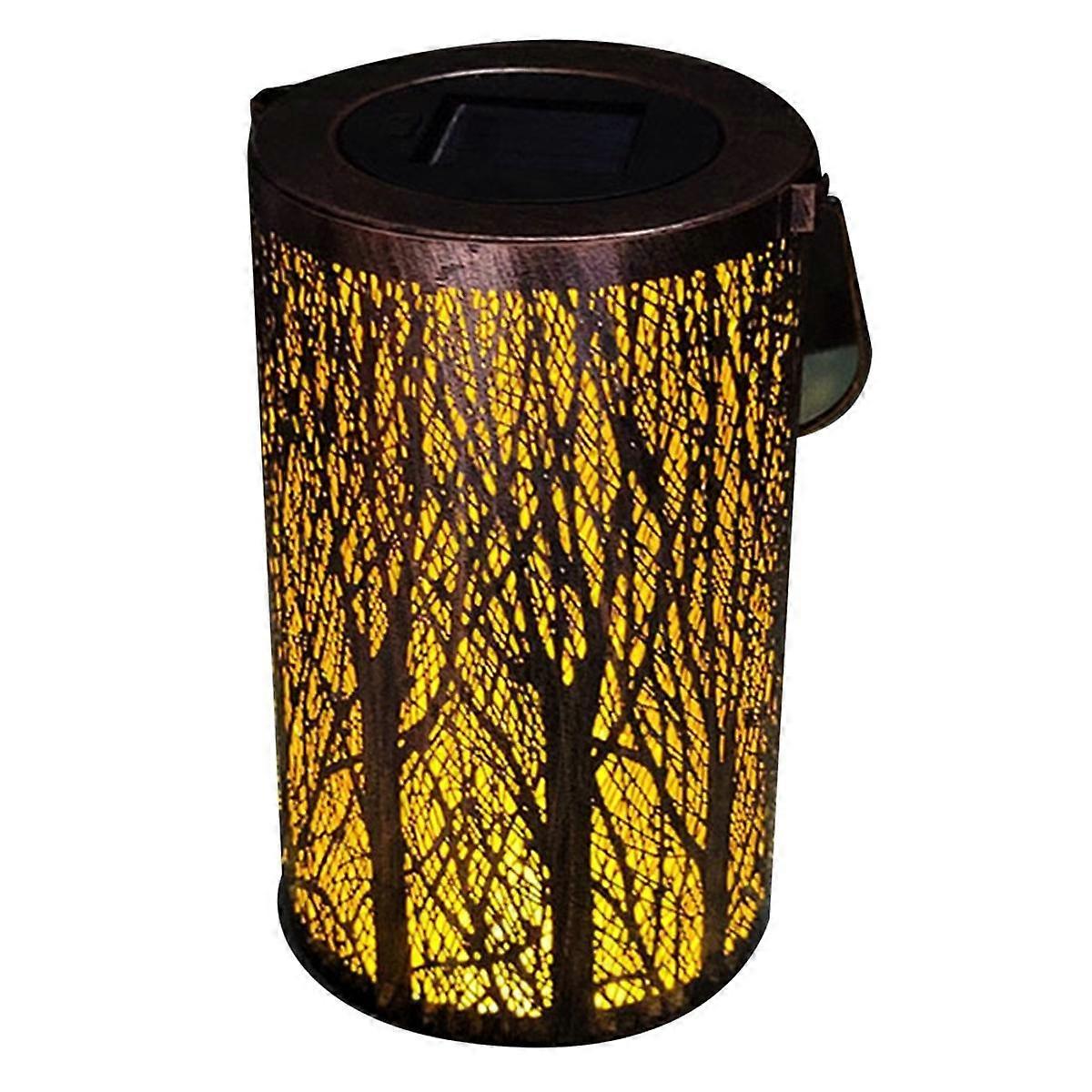 Copper Trunk Solar Hollow Light Iron Pattern Projection Light Outdoor Courtyard Garden Decorative L