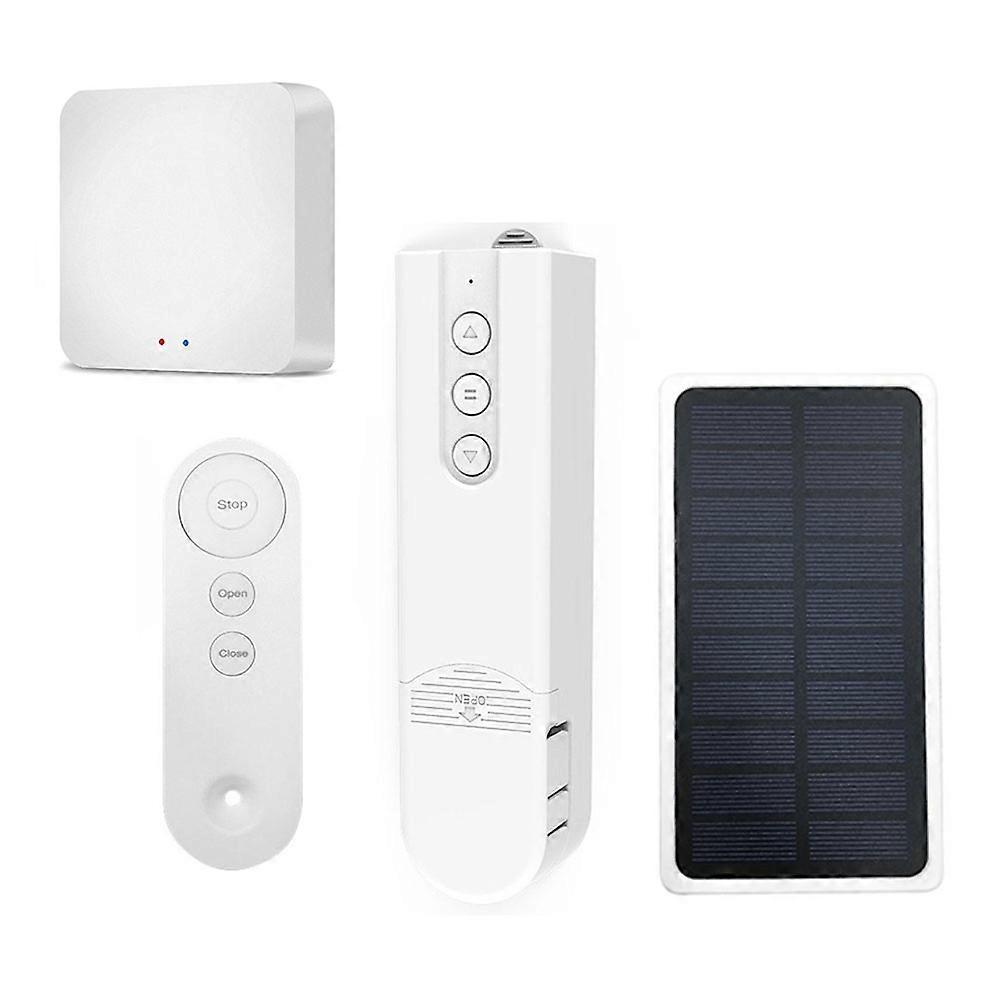 Tuya ZigBee Smart Blind Motor Driver+Gateway+Solar Panel Automatic Electric Roller Shutter Shadow Lifting Curtain Driver