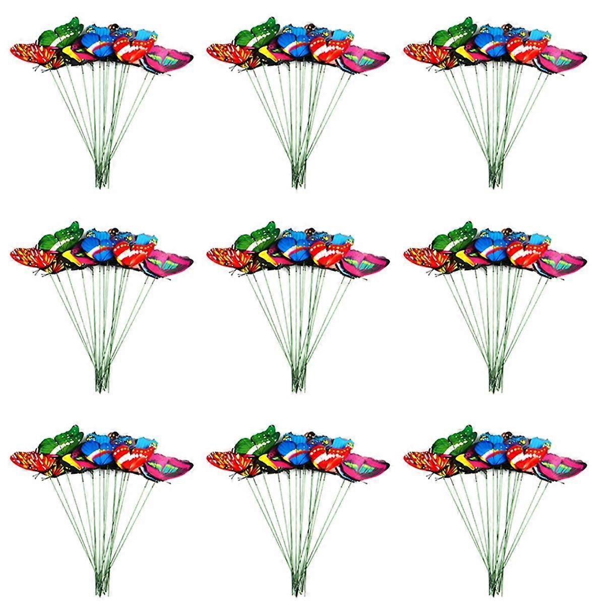 100PCS υπαίθριες πεταλούδες ντεκόρ χειροτεχνίας αυλών PVC υπαίθριες για το γραφείο και τον κήπο 25cm