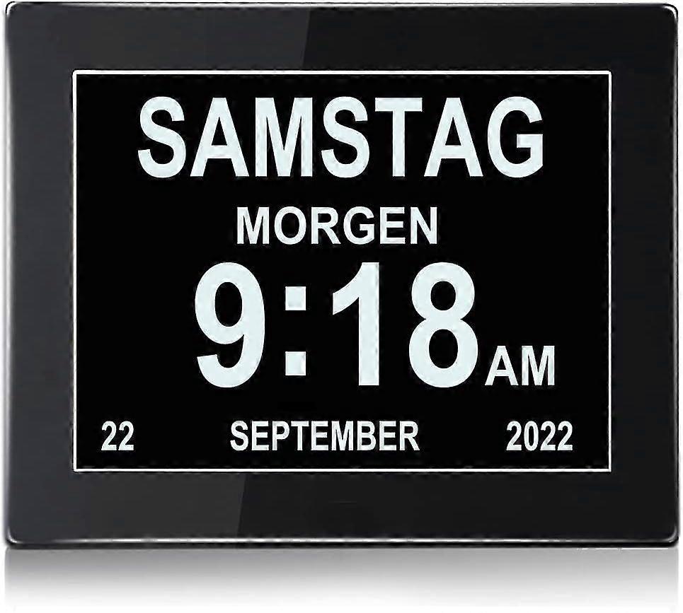 7 inch digital alarm clock, digital calendar day clock, alarm clock, multiple modes with reminder