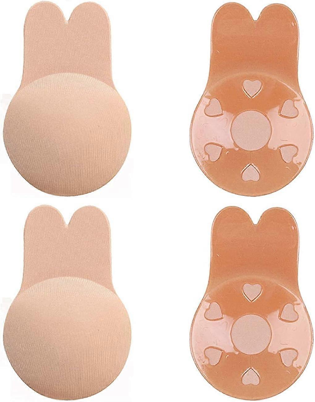 2 perechi sutien lipicios adeziv sutien invizibil, fără spate fără bretele reutilizabile push up lift niplle huse pentru femei (mare)