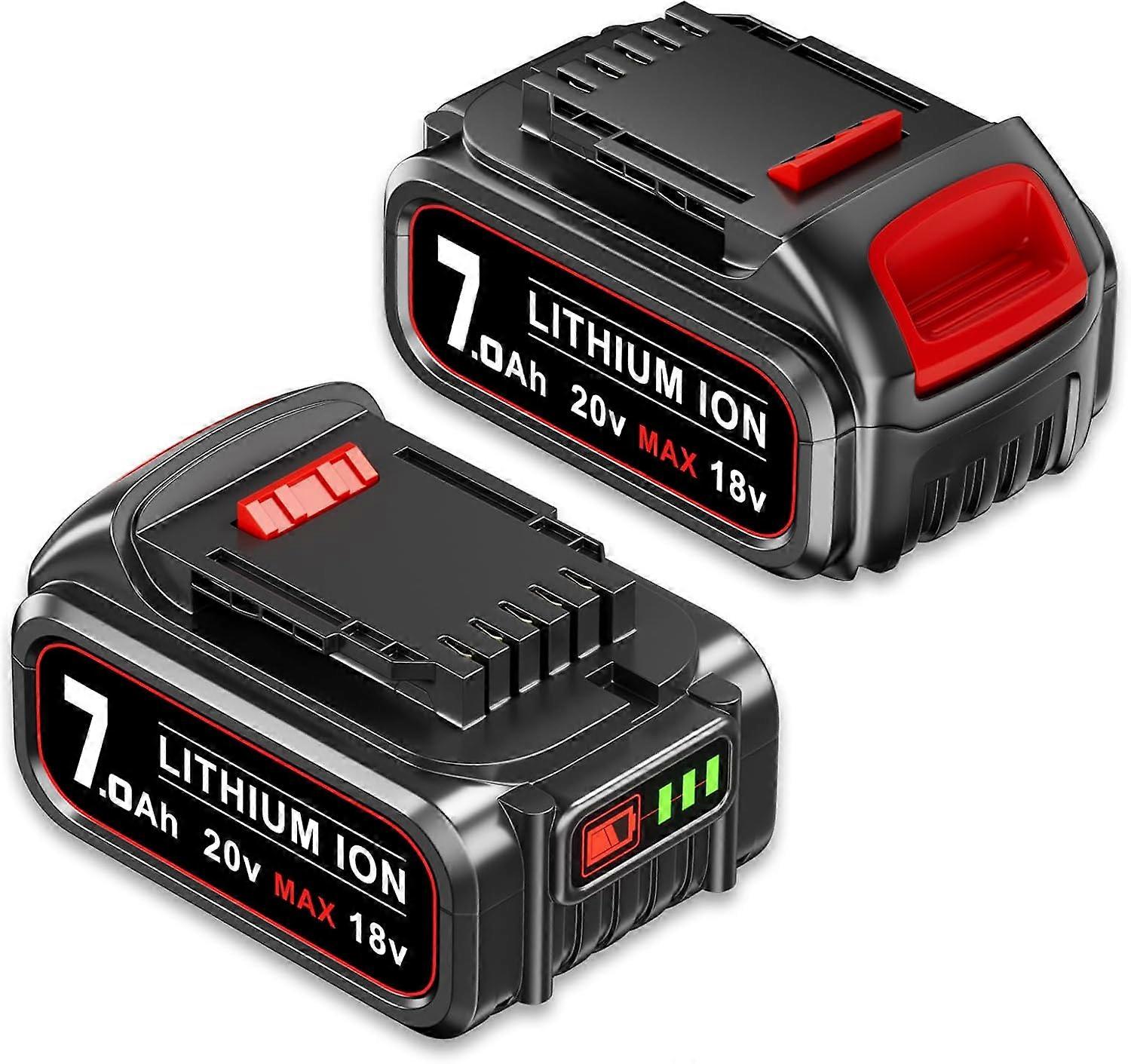 Compatible DASNITE 2 Packs DCB200 18V/20V 7.0Ah Battery Remplacement for Dewalt 18V/20V MAX Lithium-ion Battery Compatible with Dewalt DCB180 DCB181 D