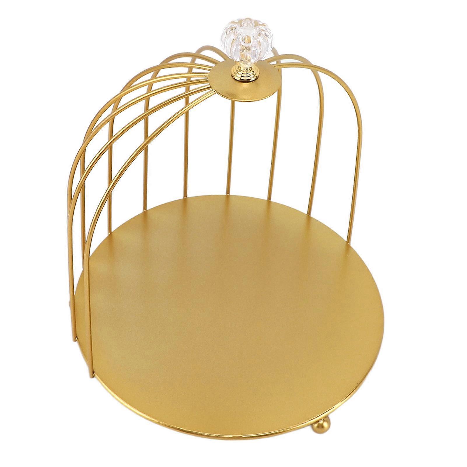 Bird Cage Makeup Organizer Gold Space Saving Multifunctional Display Rack for Bathroom