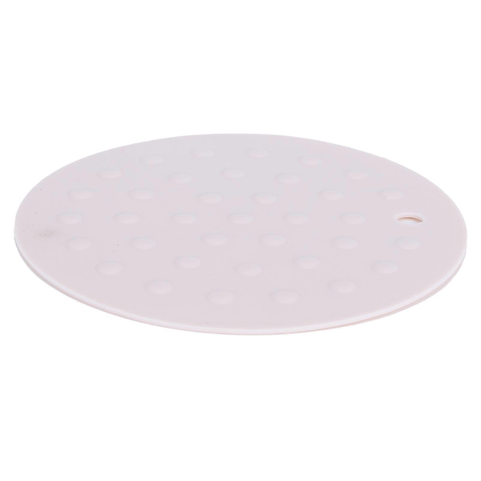 Silicone Round Kitchen AntiScald Insulation Pad Dish Placemat (Pink)