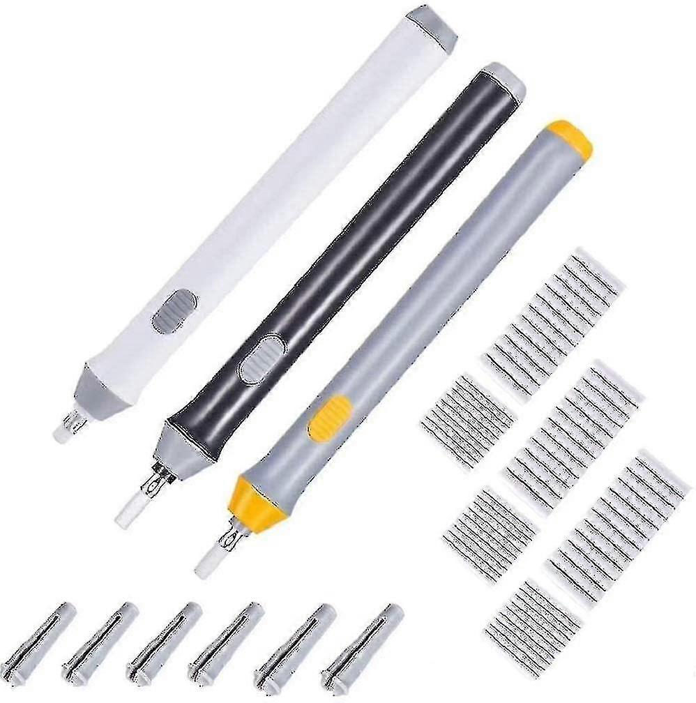3 Set Electric Eraser, Electric Eraser Kit Battery Operated Eraser Automatic Pencil Eraser With 66pcs Additional Replaceable Rubbers For Artists, Art