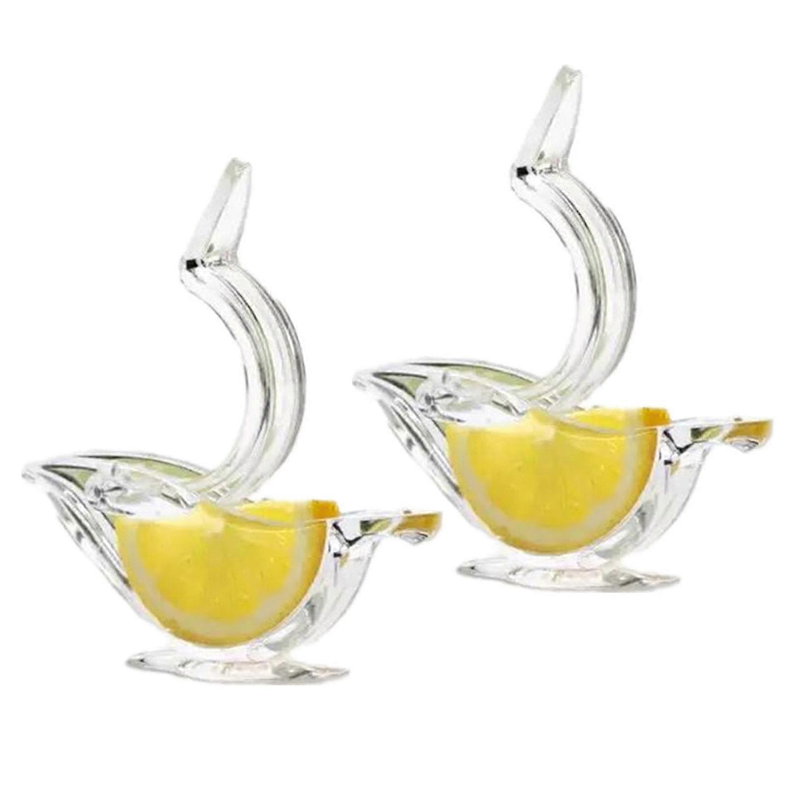 Lemon Juicer Clip Acrylic Manual Lemon Slice Squeezer Convenient Transparent Fruit Juicer For Home 2PC
