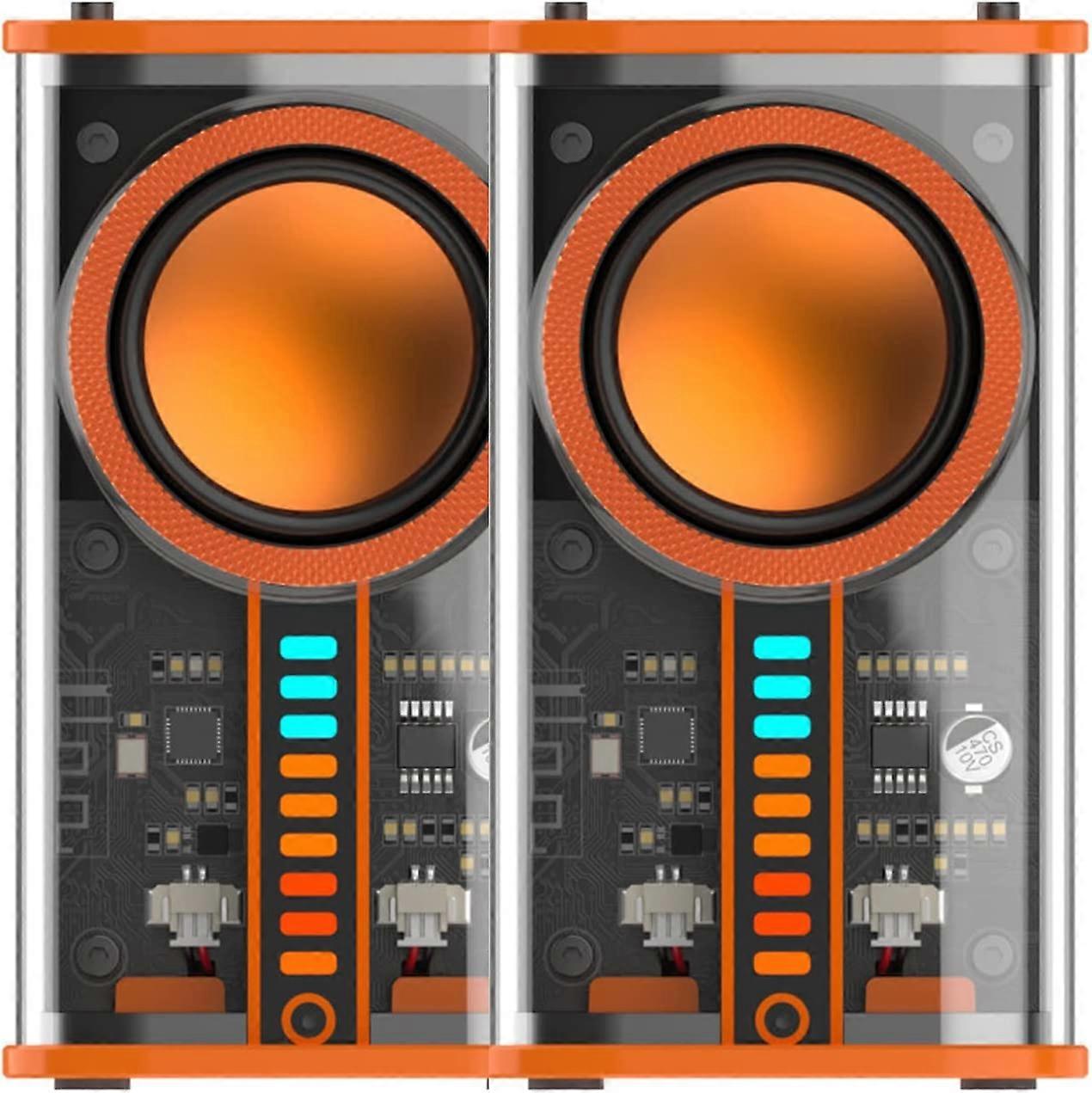 Transparent Mecha Wireless Bluetooth Speaker | Portable-Bluetooth-Speaker with LED Light, Stereo Sound, 12H Playtime | Portable Wireless Speaker for P