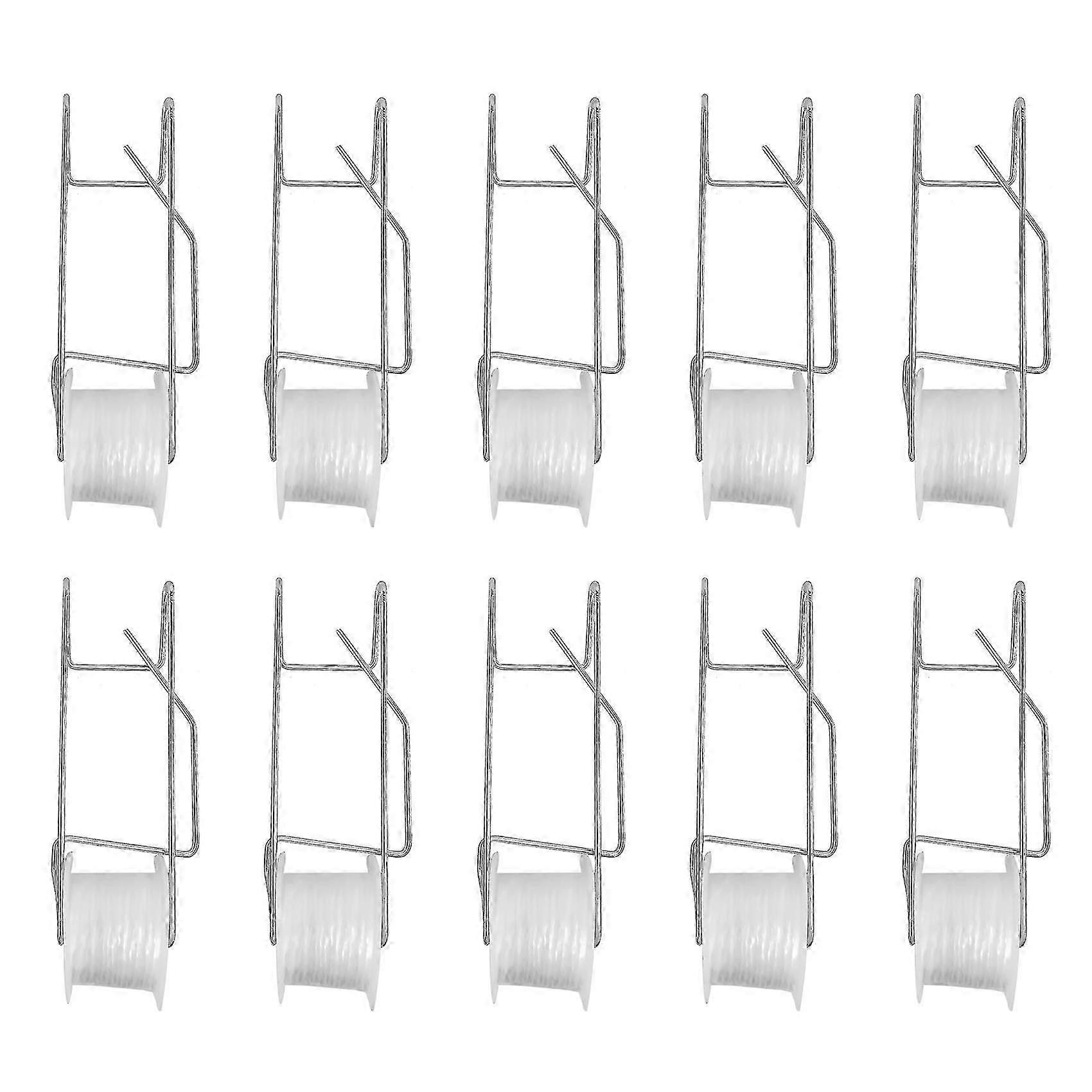10Pcs Tomato Support Hooks, Tomato Trellis Roller Hooks with 15M Vine Support String Rope Plant Roller Hooks